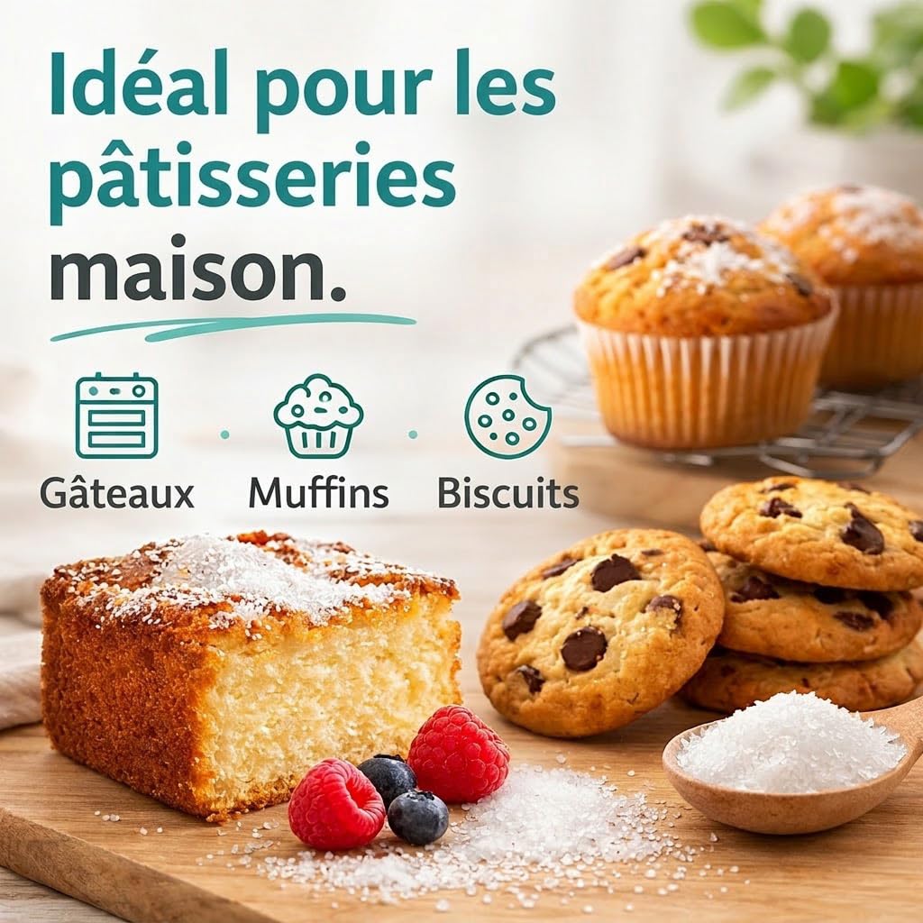 GiDeli Erythritol 5 kg de sucre cristallisé sans calories, substitut alimentaire comme alternative au sucre végétalien et respectueux des dents