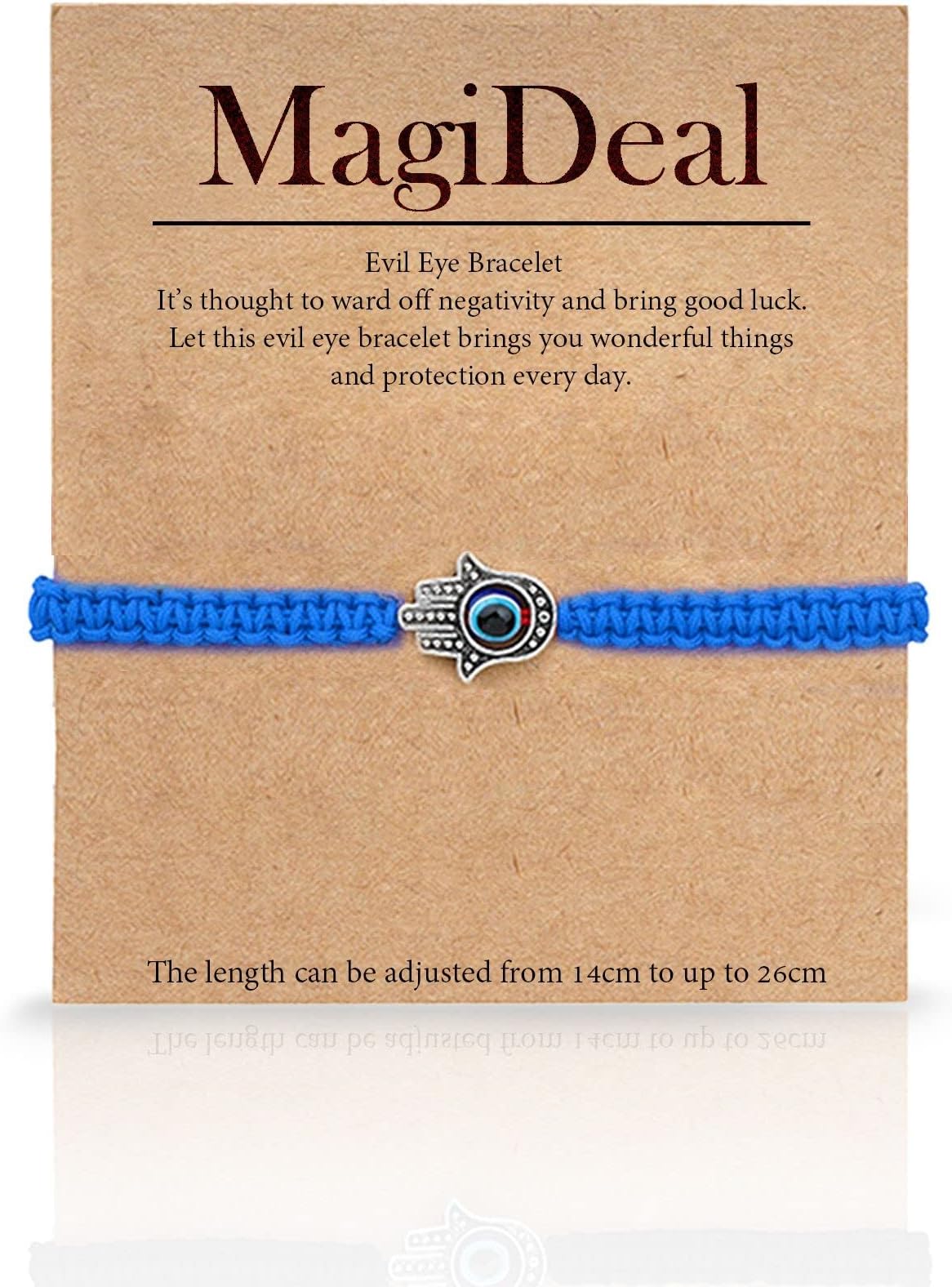 MagiDealString Kabbalah Evil Eye Charm Bracelets for Protection and Luck Adjustable Hand-Woven Cord Thread Friendship Bracelet Amulet Jewelry