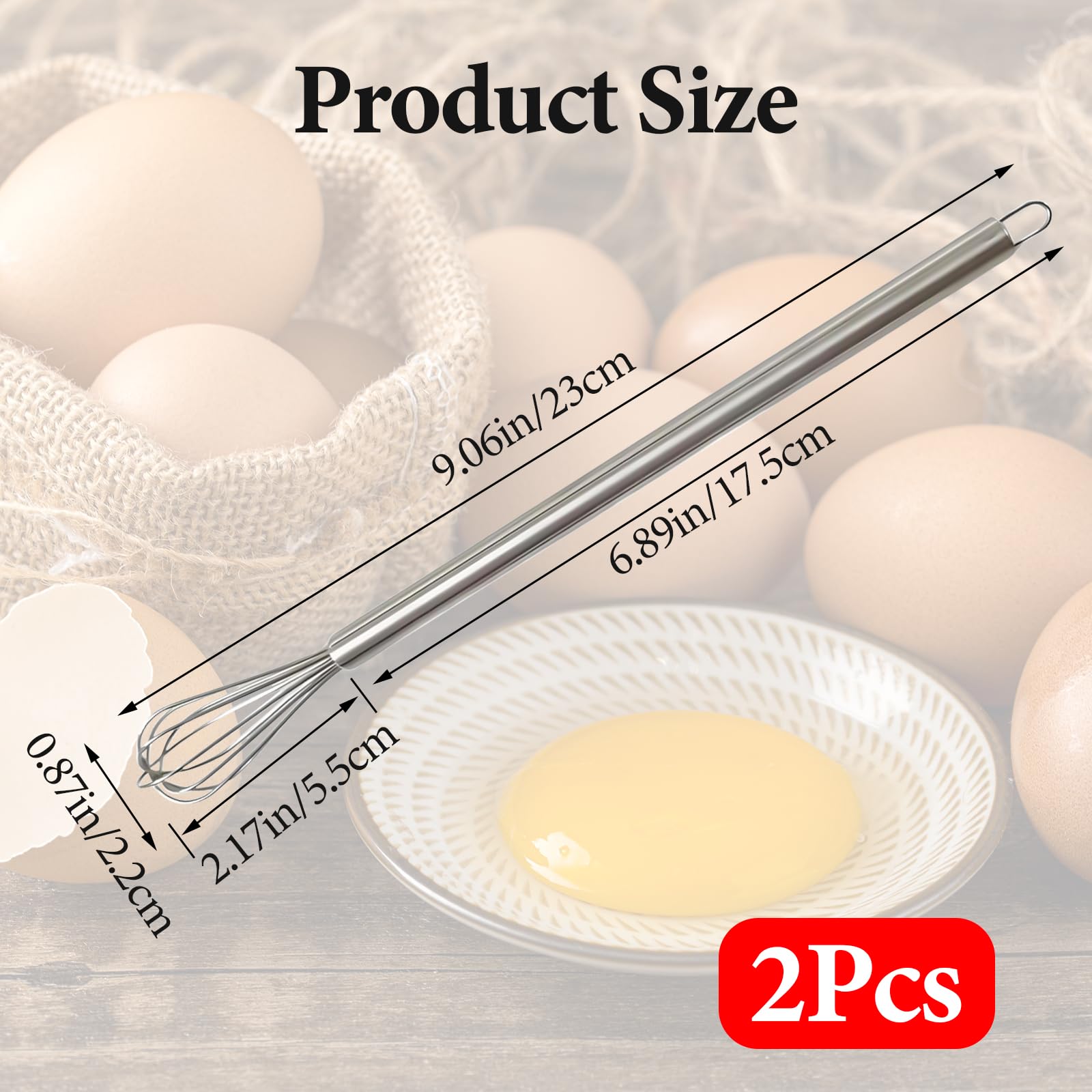 Lot De 2 Mini-fouets En Inox - Pour Mousser, Fouetter Et Mélanger Crèmes Et Boissons - 3