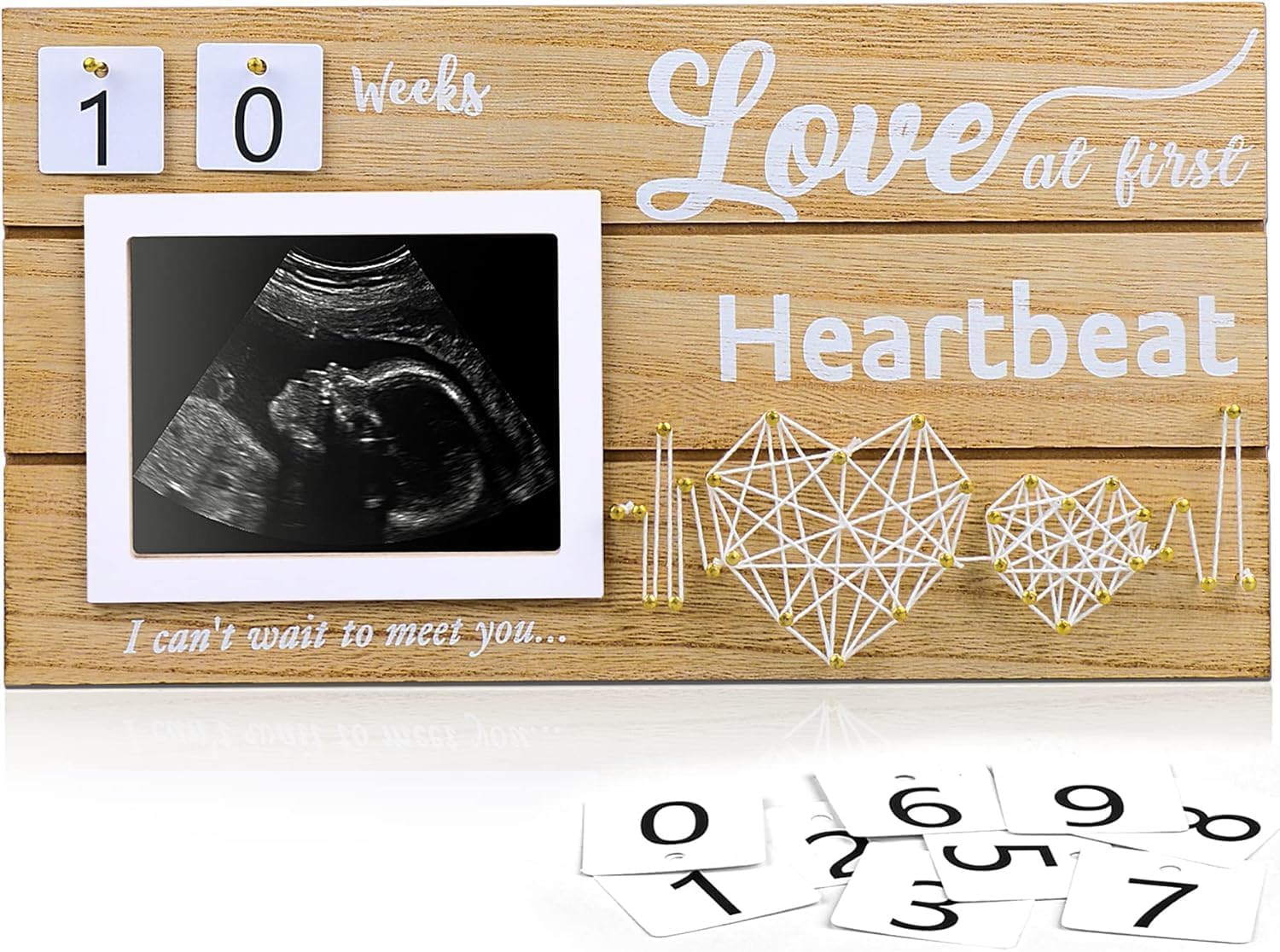 Ultrasound Picture Frames - Sonogram Picture Frame, Pregnancy Gifts for First Time Moms Pregnancy Gifts for Baby Announcements Ideas,Love At First Sight Frame with Countdown Pregnant Mom Gifts