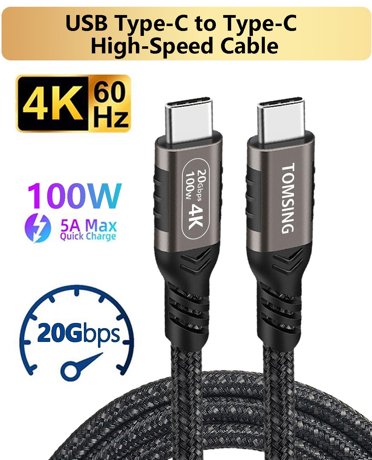 Cavo da USB A a USB C, 1 confezione da 1 m, trasferimento dati veloce, cavo di ricarica veloce per iPhone 15, 16 Pro Max, smartphone, tablet, laptop e altri dispositivi di interfaccia di tipo