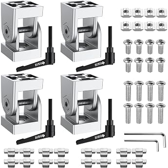 JiGiU 4pcs Joint Connector Angle Connector for 3030 Aluminium Profile Groove 8 Silver