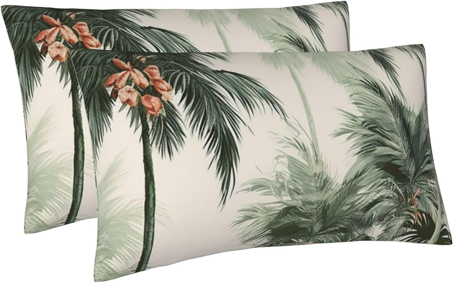 Pillowcases Set of 2, Tropical Palm Trees King Pillow Cases for Hair and Skin, Super Soft Cozy Pillow Case Covers with Envelop Closure, 20x36 Inches Pillow Covers for Sleeping Gift
