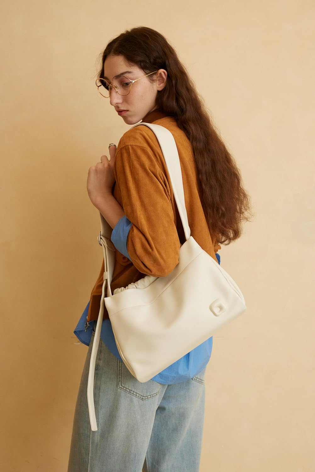 LAFESTIN PU Leather Shoulder Bag For Women - Stylish Women's Shoulder Handbags with Adjustable Strap, Drawstring Closure