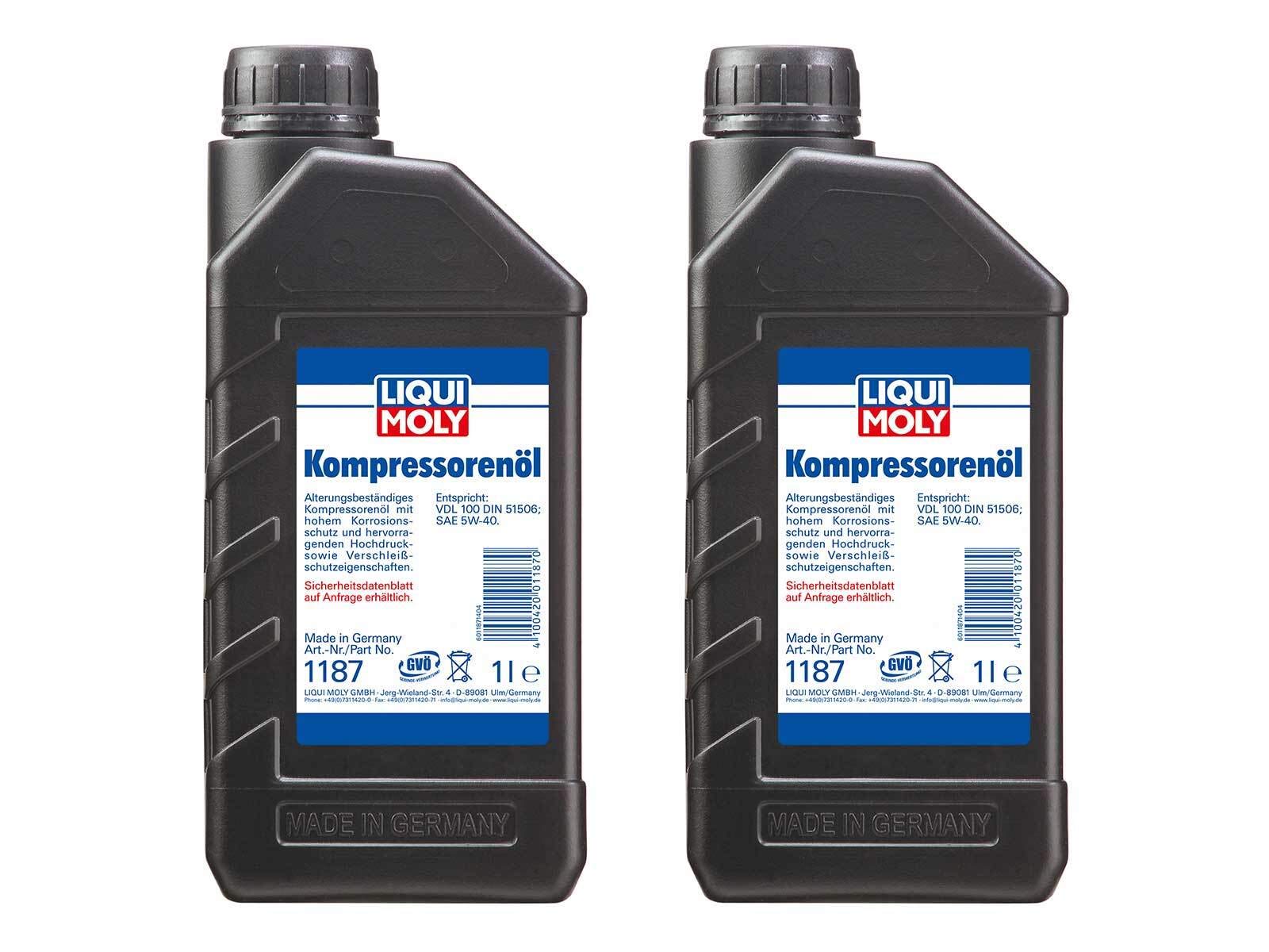 2X Original Liqui Moly 1L Kompressorenöl Öl Compressor Oil Schmiersicherheit