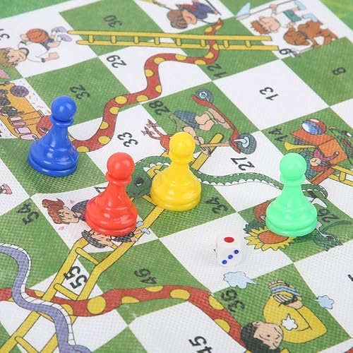 Miniatura 6 de Ajedrez de serpiente, 23.6 x 17.7 in, plegable, de ajedrez, lavable, plegable, no tejidas, alfombra de suelo, escalera de serpiente, ajedrez para