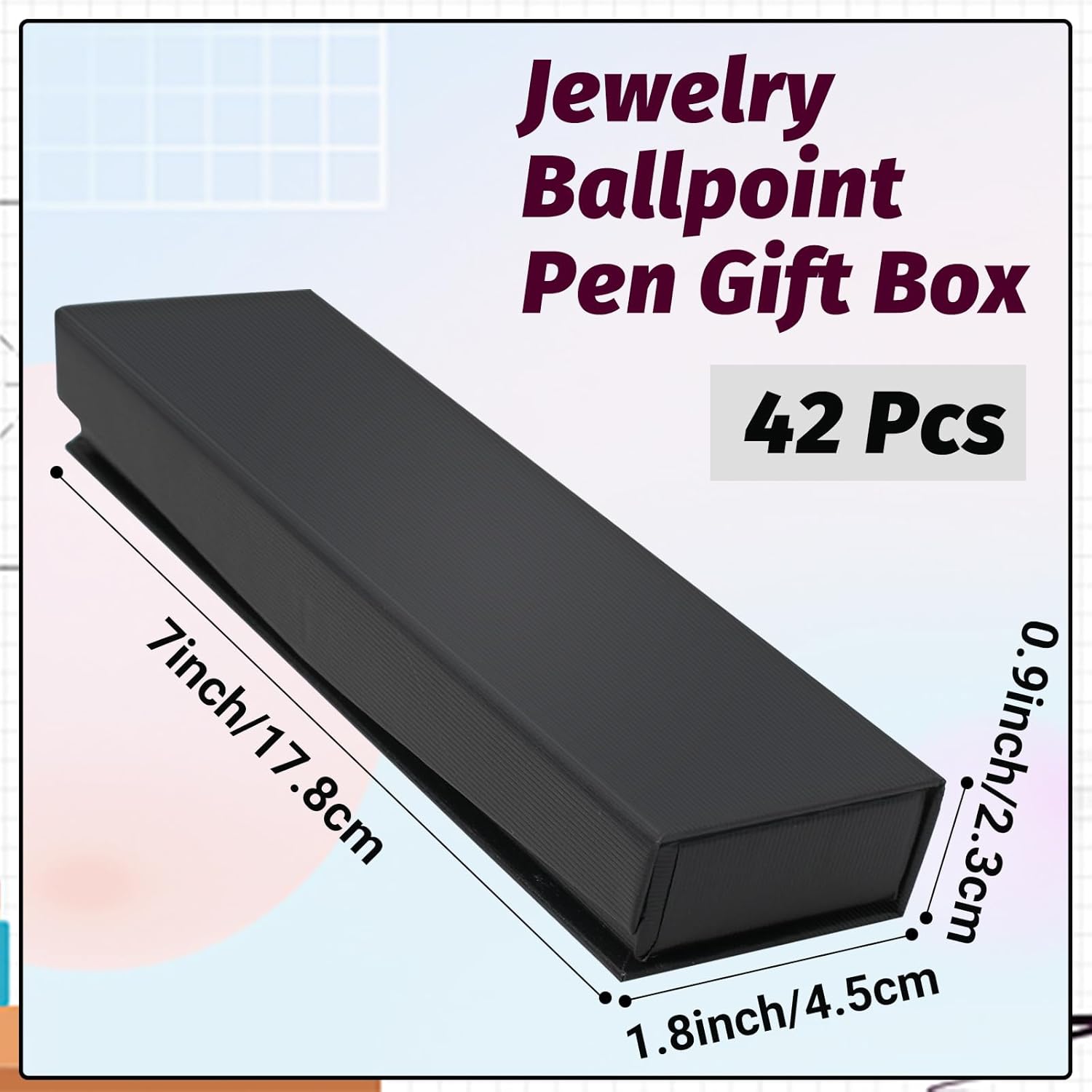 42 Pcs Pen Gift Boxes Empty Black Ballpoint Pen Gift Box with Cushion Pen Jewelry Display Box Empty Present Collection Cases for Birthday Souvenir Business Gifting Office Supplies