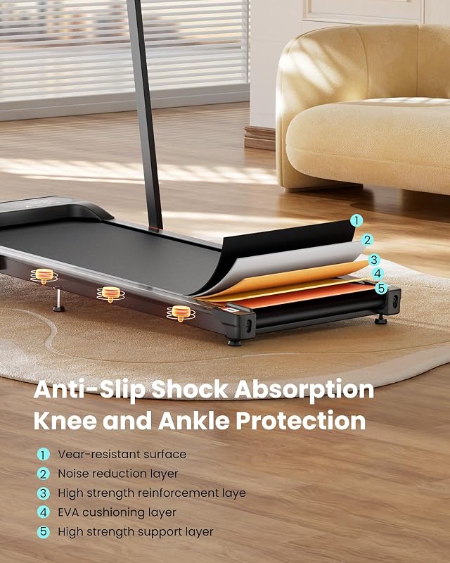 Abonow Walking Pad with Incline, Under Desk Treadmill for Home, Black image 5