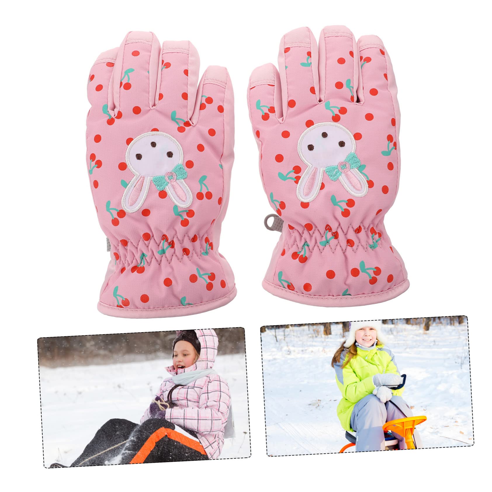 Sosoport 3paare Junge Mädchen Winterhandschuhe wasserdichte Und Winddichte Fäustlinge Für Mädchen Für Skifahren Rodeln Und Schneespiele Verstellbare Passform Cartoon-Design
