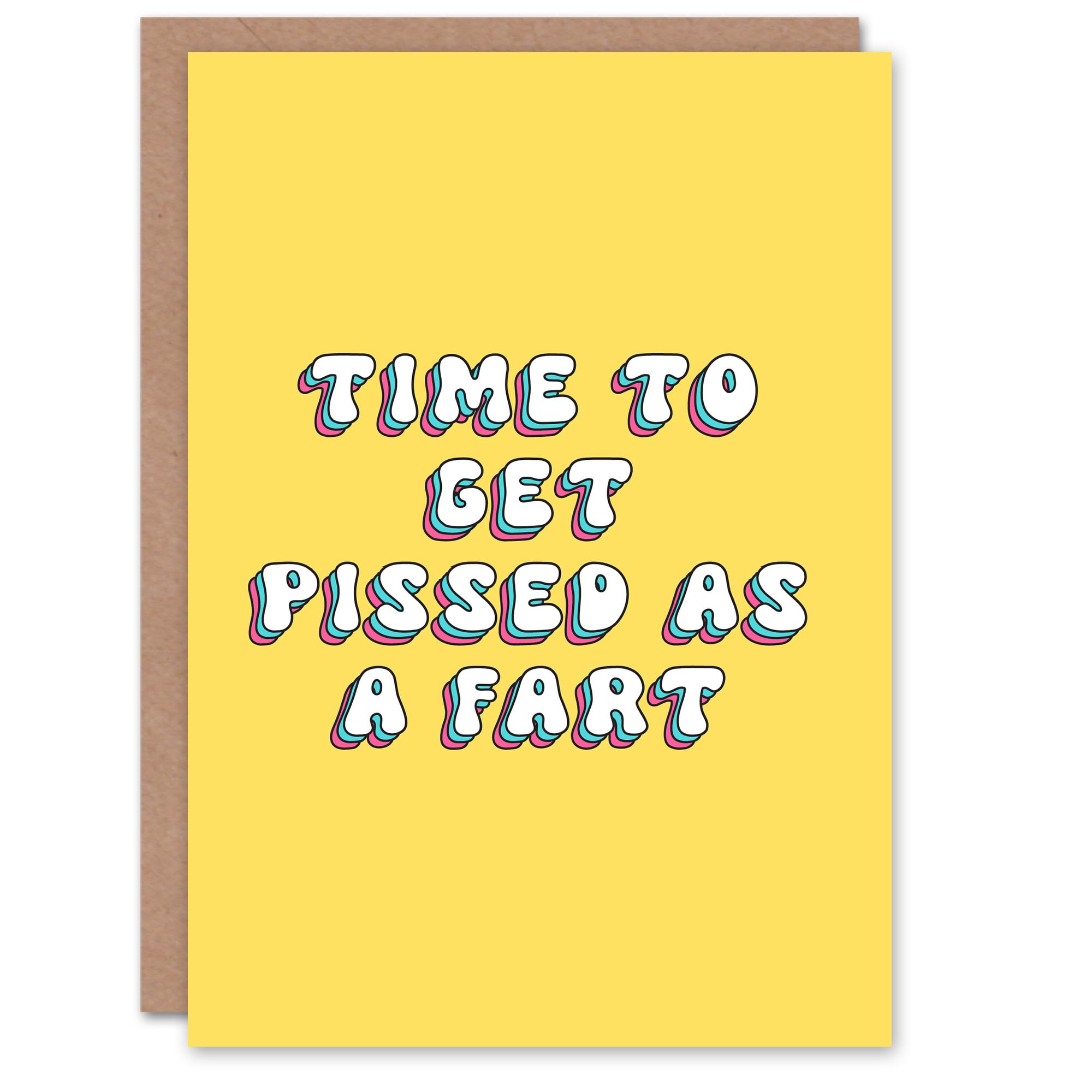 Artery8 Greeting Card Pissed As a Fart Drunk British Slang Funny For Her Woman Best Friend Birthday Card