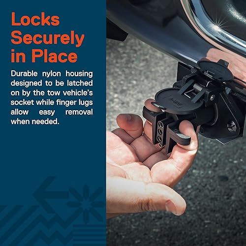 Miniatura 10 de ONLINE LED STORE - Adaptador de remolque plano de 7 a 5 vías terminales de cobre niquelado carcasa de nailon robusto diseño compacto adaptador de 7