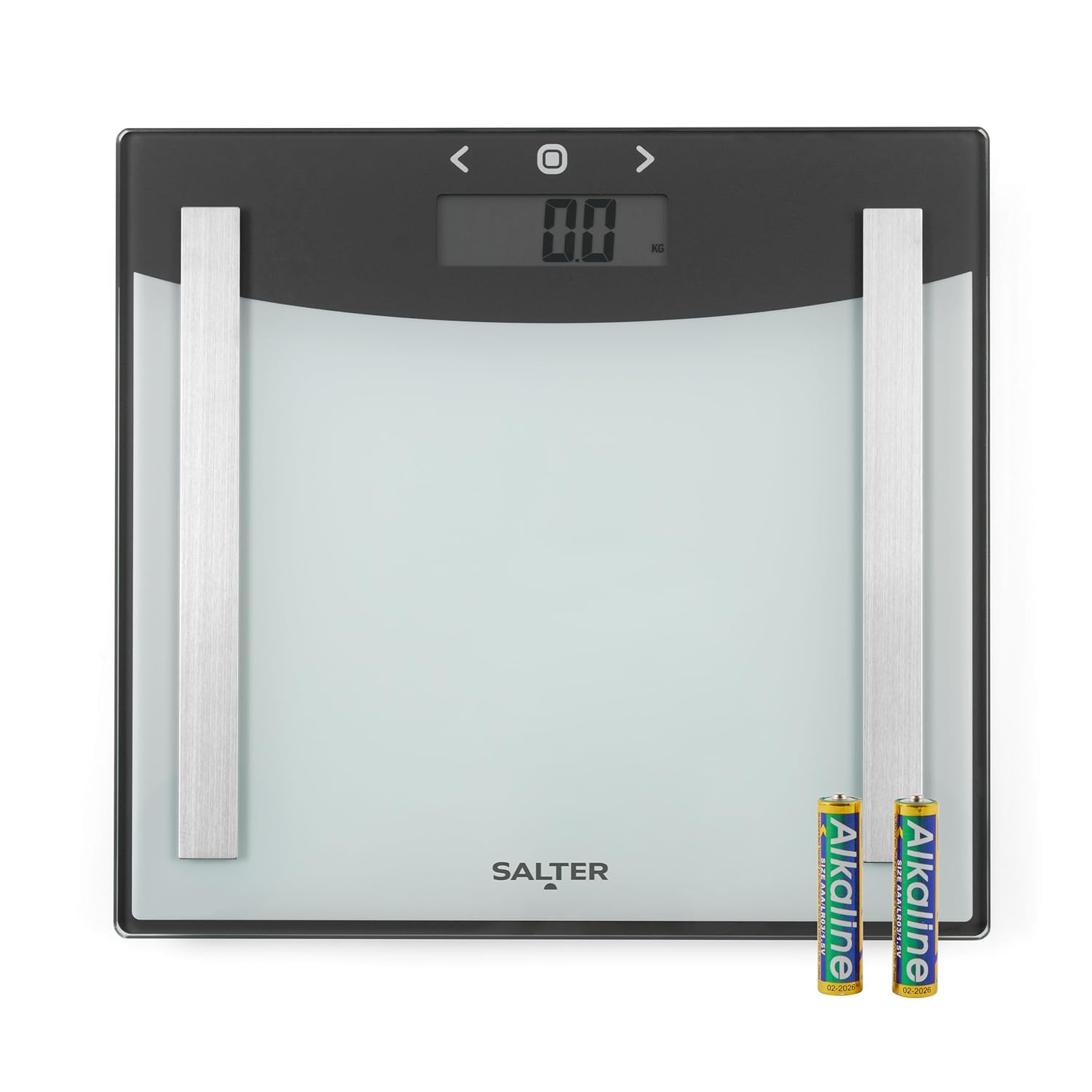 Salter 9137 SVWH3R Electronic Glass Analyser Scale – Digital Body Weight Scale with 180 KG Capacity, Personal Scale with Carpet Feet, Measures Weight, Body Fat/Water, BMI, Athlete Mode, 8 User Memory