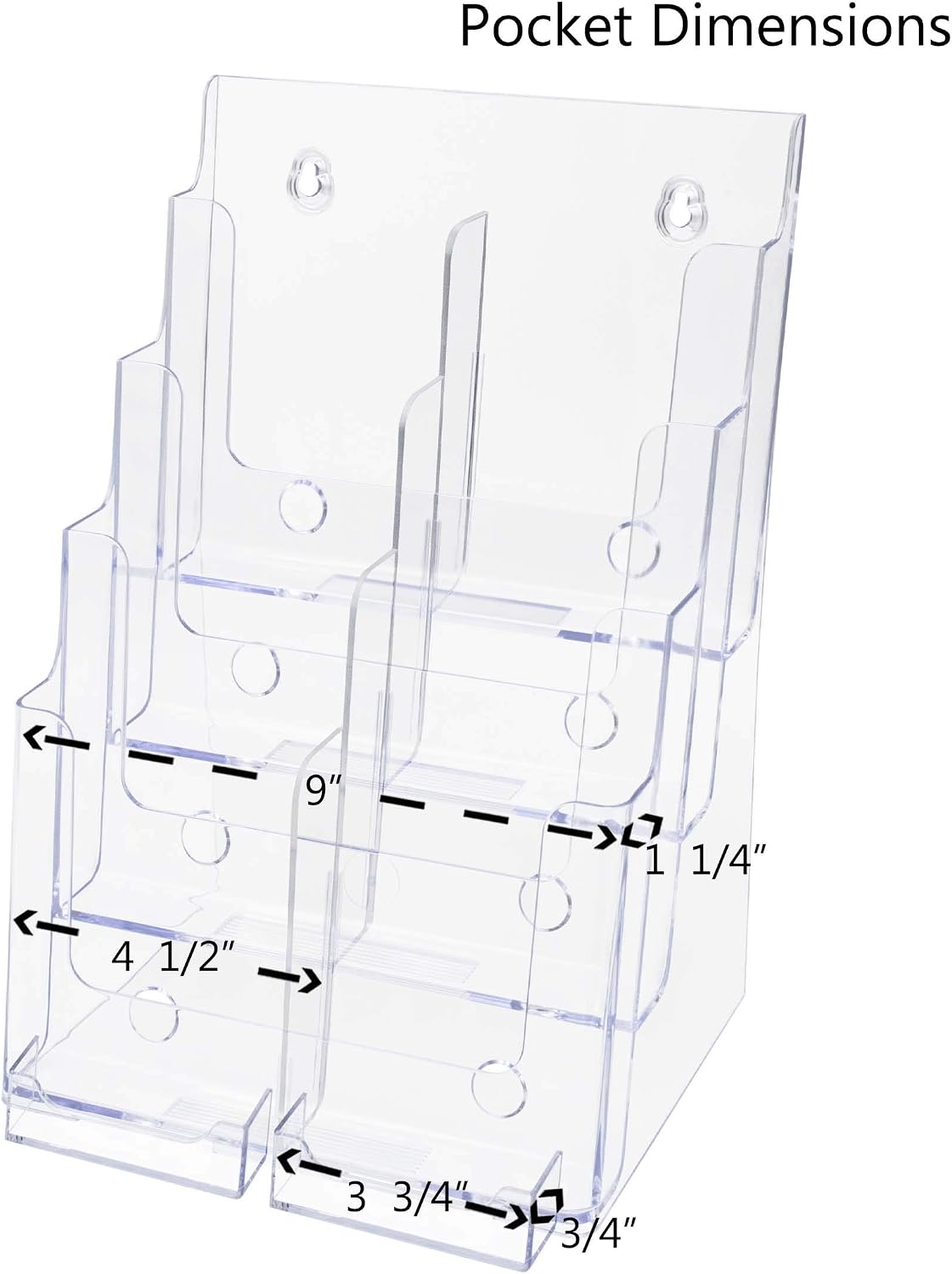 Signworld 4 Pocket Letter Size Brochure Holder 8-1/2" X 11"