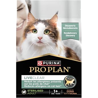 Purina Pro Plan Liveclear Adult Cat Sterilised Rich in Salmon Actively Reduces Allergens in Cat Hair Bag 2.8 kg