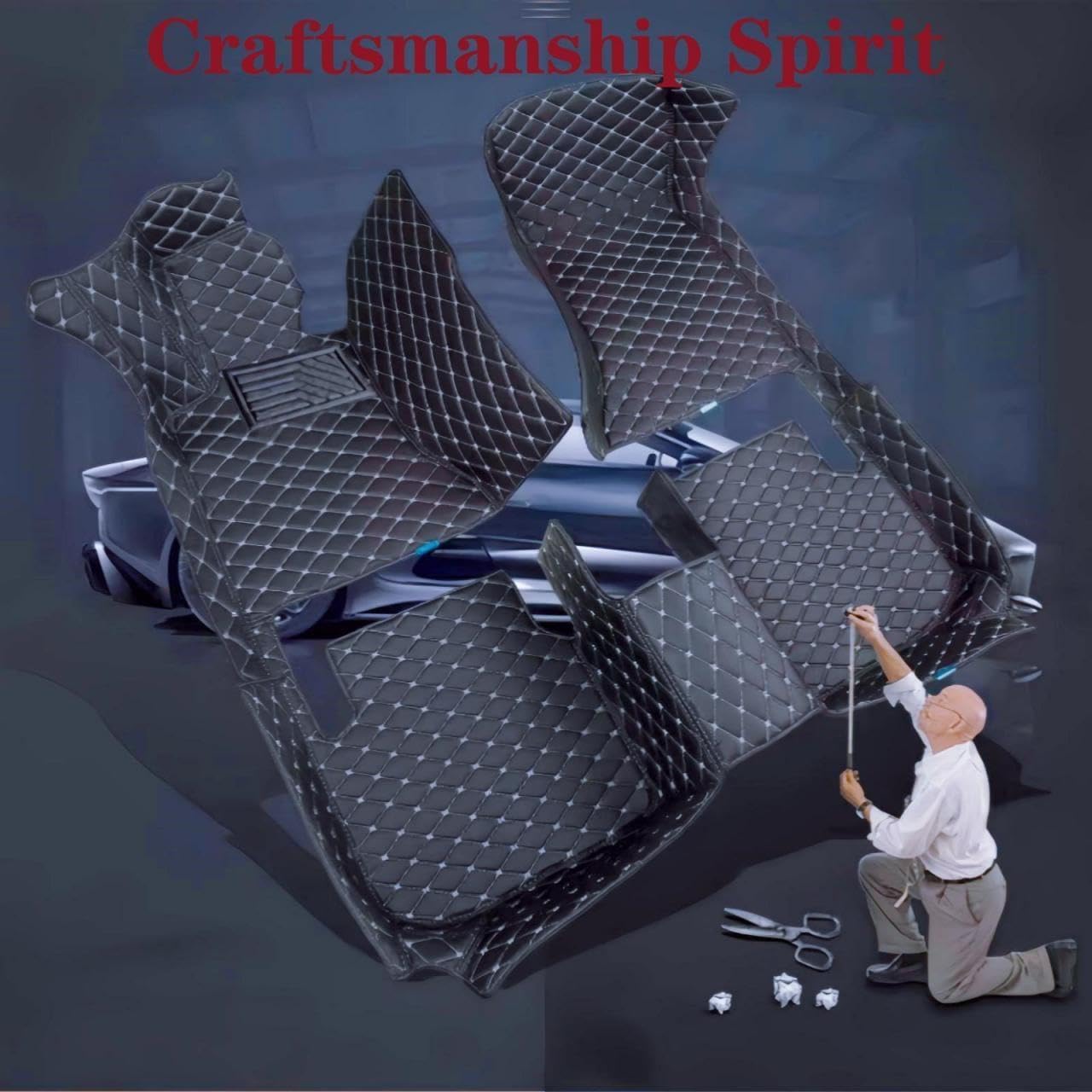 Custom Car Floor mat Compatible with BMW 1 2 3 4 5 6 7 8 Series X1 X2 X3 X4 X5 X6 X7 M1 M2 M3 M4 M5 M6 M7 M8 X3M X4M X5M X6M GT i3 i4 iX3 i8 iX Z4 mats (Black Blue Line)