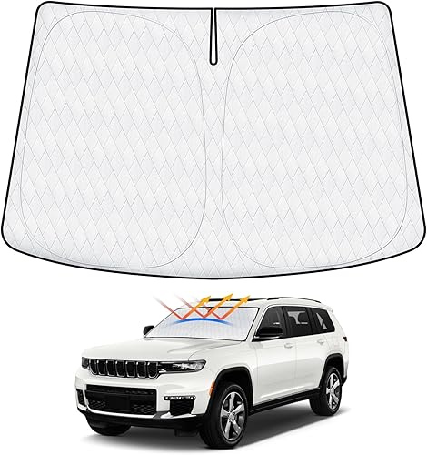 Parasol para parabrisas apto para Jeep Grand CherokeeGrand Cherokee L 2021-2024 2025, accesorios para Grand Cherokee, parasol plegable para ventana,