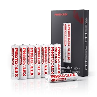 PHOTOOLEX Piles Rechargeables AAA Lithium 1300 mWh 8 Pack, Piles AAA au li-ION 1,5 V Haute Puissance, Triple A Pile Plus de 1 600 Cycles Longue durée (sans Chargeur) - Amazon product rated Grade B
