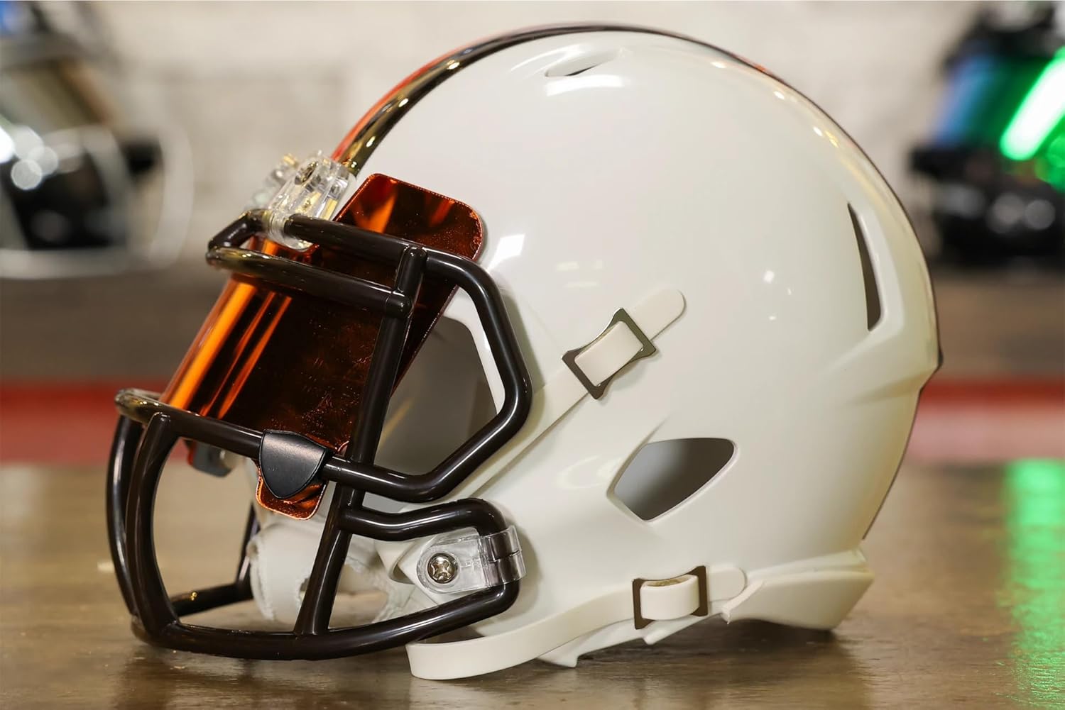 Cleveland Collectible Speed Mini Helmet - GG Special Edition - with Free USA Flag Decal - Perfect for Sports Fans and Collectors - Green Gridiron