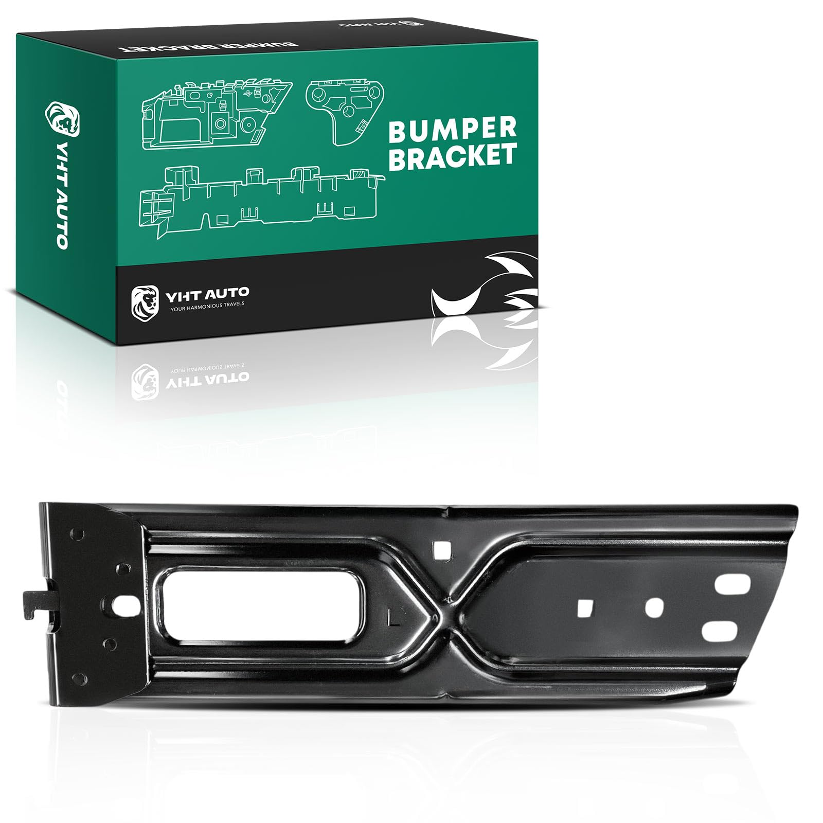 YHTAUTO Front Driver Side Bumper Cover Support Bracket Compatible with Nissan Titan XD 2016-2023, Steel Bumper Bracket