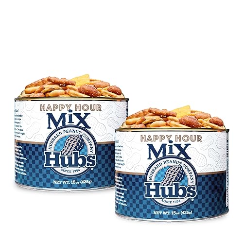 Miniatura 3 de Hubs Peanuts Happy Hour Hubs (paquete de 2 latas de 15 onzas)  Mezcla de aperitivos delicias para llevar  Variedad de sabores  Ingredientes premium