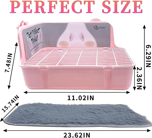 Miniatura 3 de Caja de arena para conejillo de indias, conejito de esquina, inodoro, entrenamiento para orinal con recogedor, escoba, juguetes masticables para