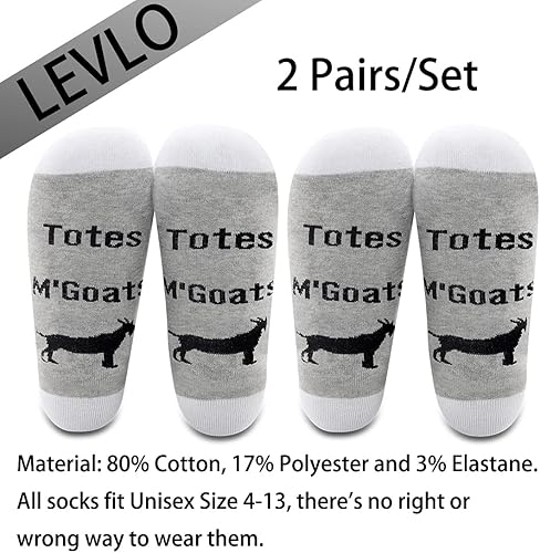 Miniatura 2 de LEVLO Bonitos regalos para los amantes de las cabras, calcetines de algodón de cabra, regalos de cabra, regalo de granjero de cabra pigmea, regalo