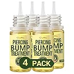 BodyJ4You Piercing Keloid Bump Removal - Natural Oil Piercing Bump Treatment - Nose Septum Belly Ear Cleaner Soothing Skin Recovery Solution - Safe Care New Piercing Reduce Scars - 4 x 0.33 Fl Oz