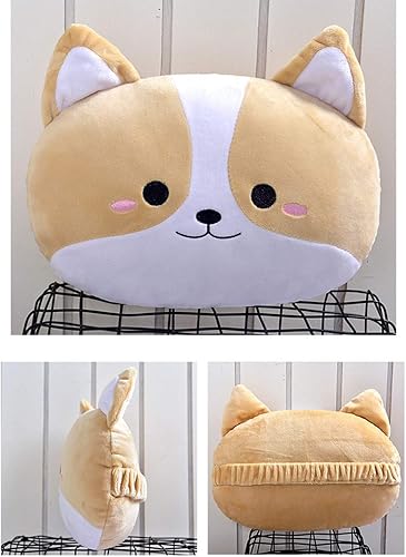 Miniatura 2 de seemehappy Lindas almohadas para reposacabezas de perro corgi marrón, almohadas para el cuello, almohada lumbar de corgi, almohada de viaje,