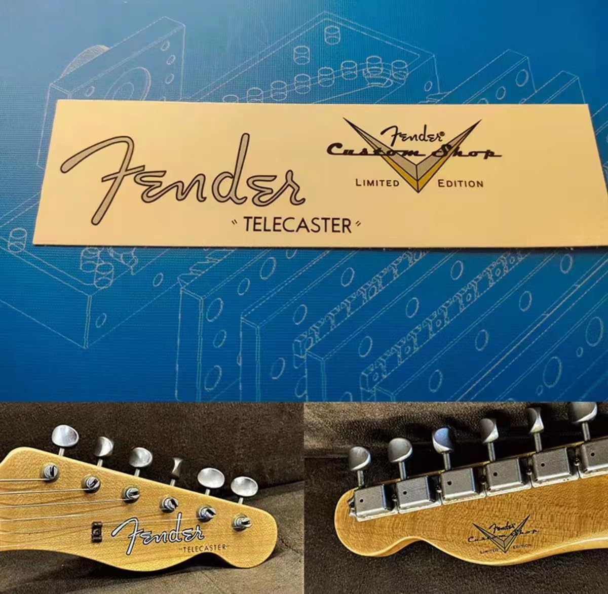 フェンダーカスタムショップエレキギターヘッドロゴ水転写印刷