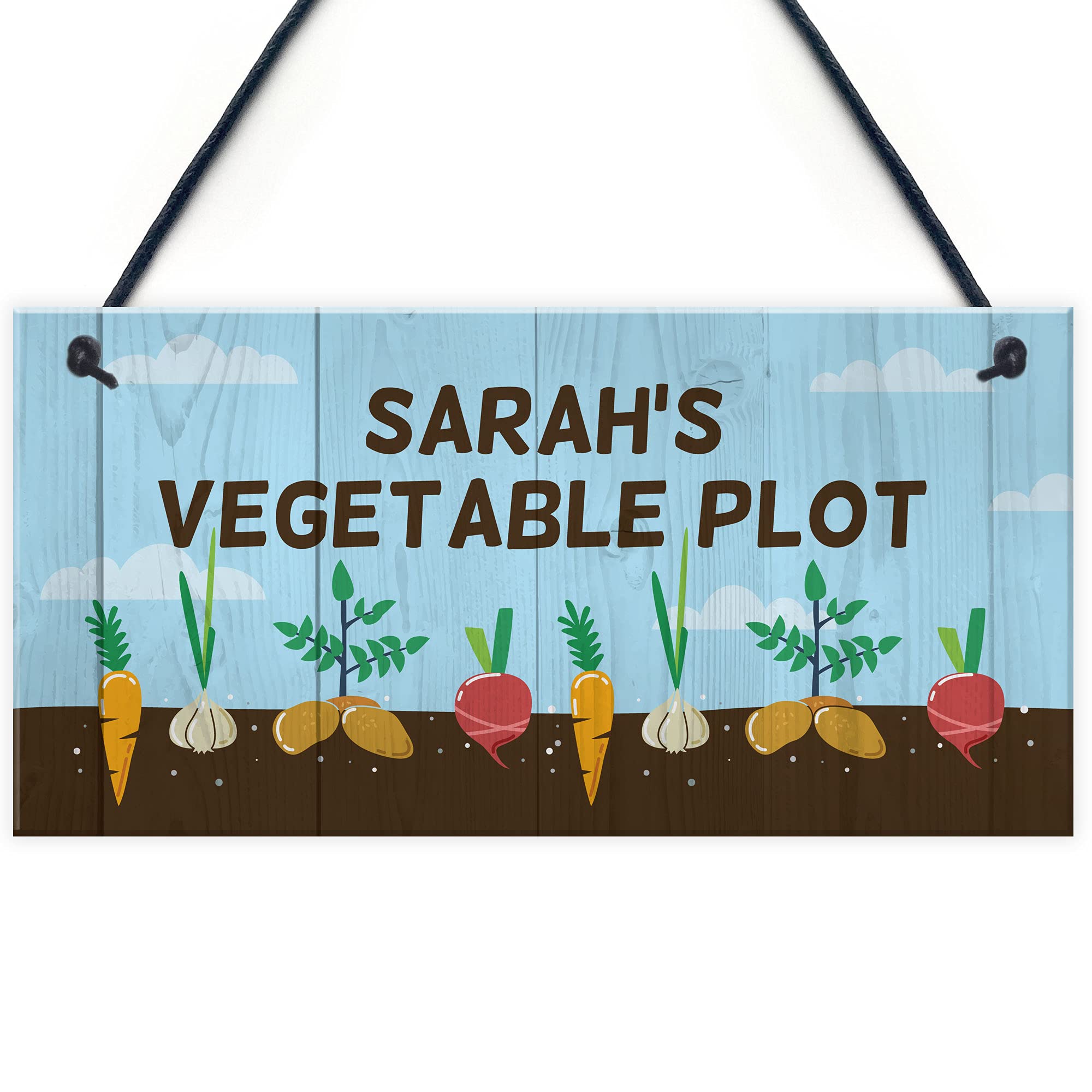 Novelty Vegetable Plot Sign For Garden Summerhouse Hanging Door Wall Sign