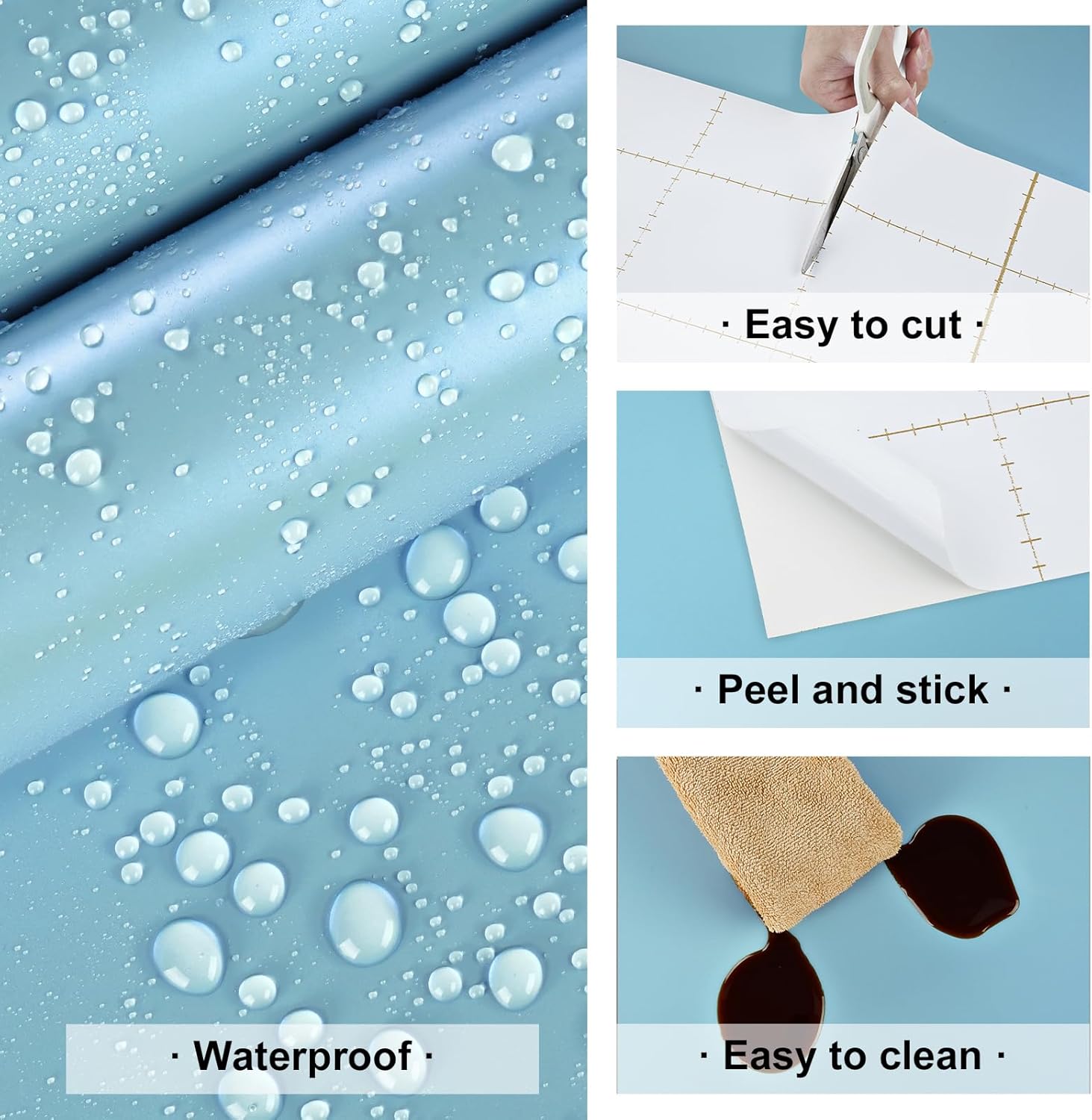 Metallic Blue Peel and Stick Wallpaper Self-Adhesive Stainless Steel Glitter Contact Paper for Countertops Cabinets and Drawers Waterproof Removable Vinyl Easy DIY Wall Paper 23.6"x118"