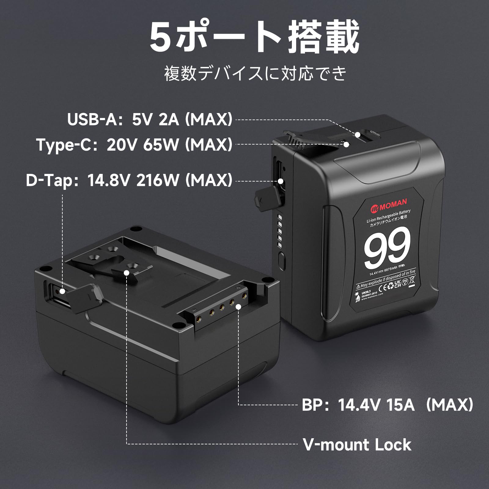 Amazon.co.jp: MOMAN: Vマウントバッテリー