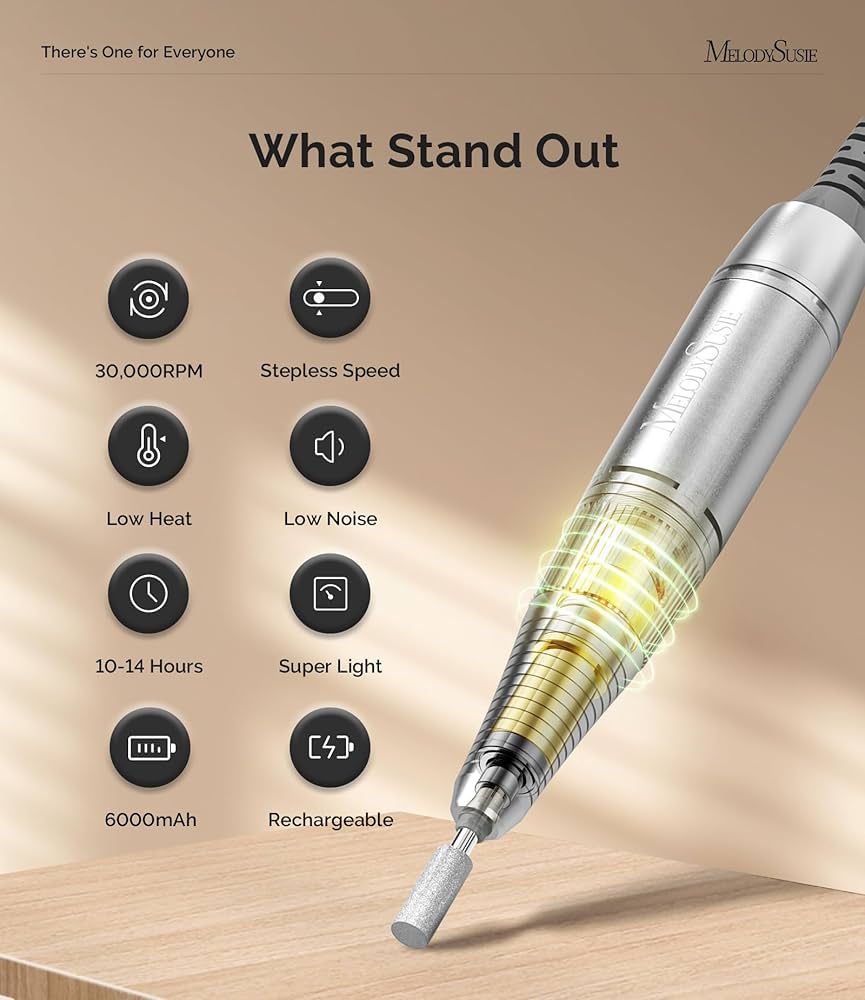 Amazon.com: MelodySusie Entry-Level Clip-On Cordless Nail Drill