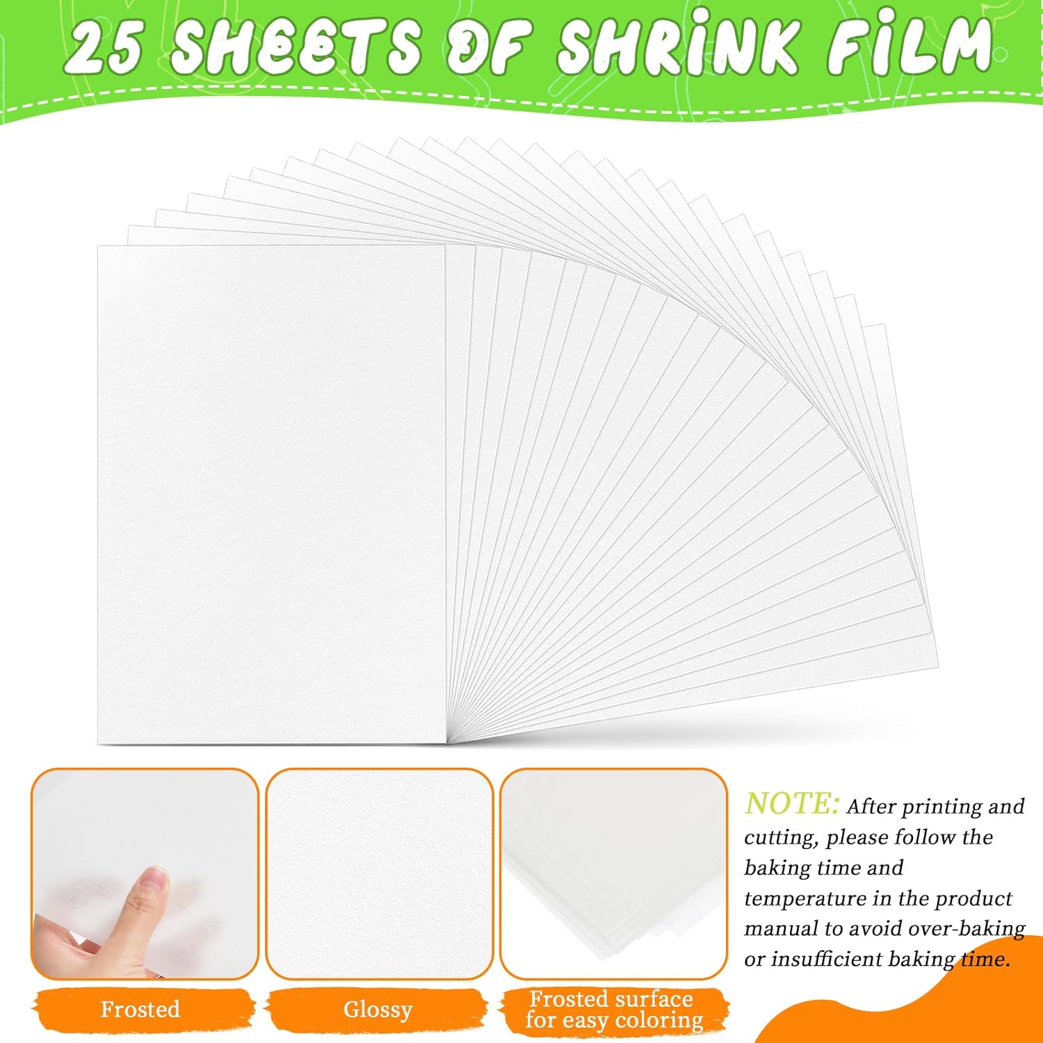 225PCS Printable Shrinky Dink Sheets Keychains Kit with 25 Printable Shrink Plastic Sheets and 200 Accessories for Inkjet Printer Kids DIY Crafts and Mothers Day Gifts Ornament 8.3x5.8in/21x14.8cm