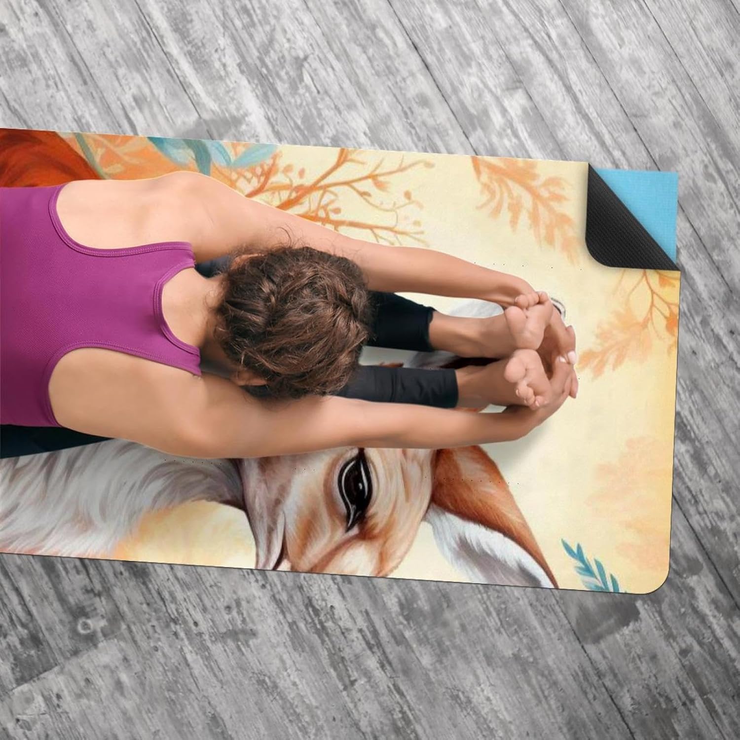 Yoga Towel, Kangaroo Pattern Non Slip Sweat Absorbent Hot Yoga Mat Towel for Hot Yoga, Pilates and Fitness - 72.8" x 26.8"