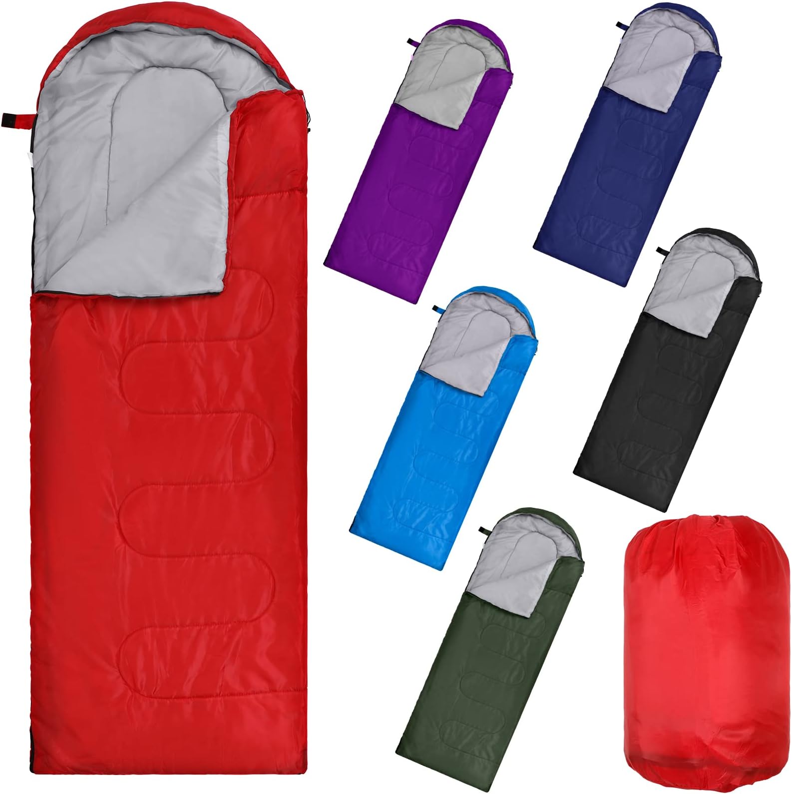 - Macarrie 6 Pack Bulk Sleeping Bags for Homeless Donation, 0 Degree Waterproof Sleeping Bags with Compression Sack for Adults Winter Cold Weather Care Camping Hiking Emergency