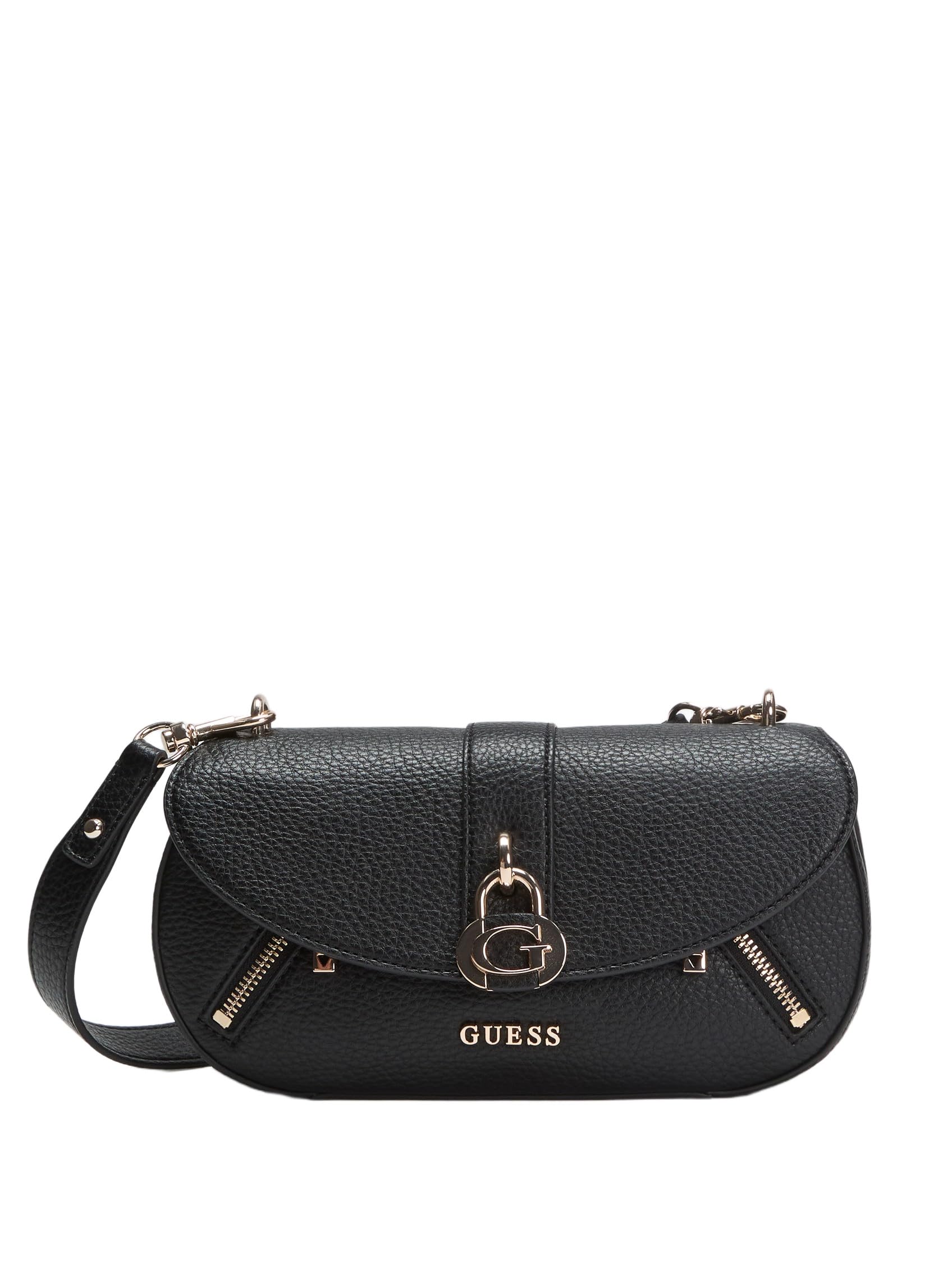 GUESS bolso de hombro bolso bandolera Jessa Flap Crossbody Bag Black negro