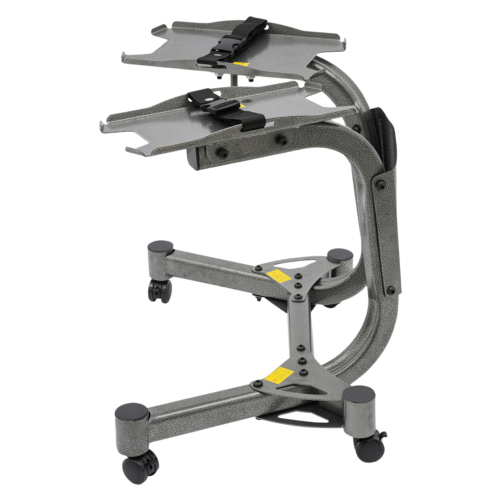Supporto per manubri corti, regolabile, fino a 100 kg, con 4 ruote, supporto per manubri con 2 ripiani per manubri lunghi e manubri corti, supporto per dischi per palestra a casa