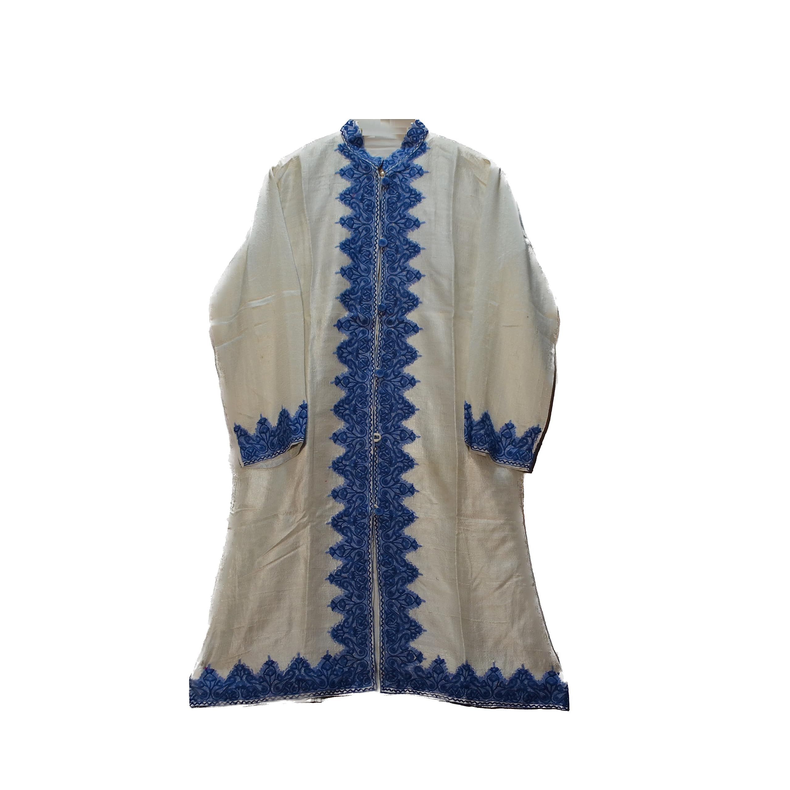 craftbazar Kashmiri Silk Hand Embroidered Long Coat With Beautiful Border Work-picture-15