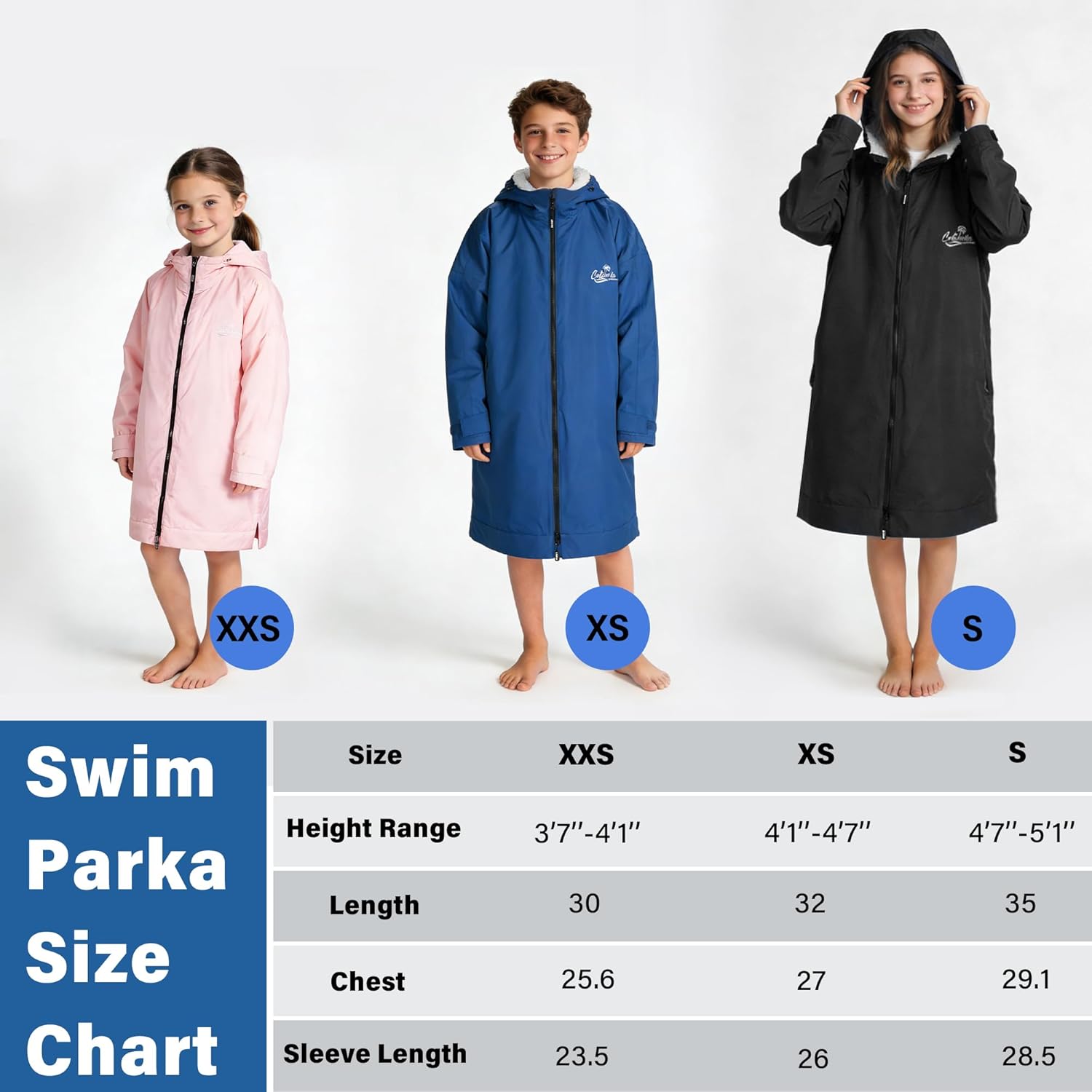 Catalonia Kids Waterproof Swim Parka with Hood, Windproof Fleece Swim Jacket, Warm Winter Swim Coat, Perfect for Beach, Pool - Image 5