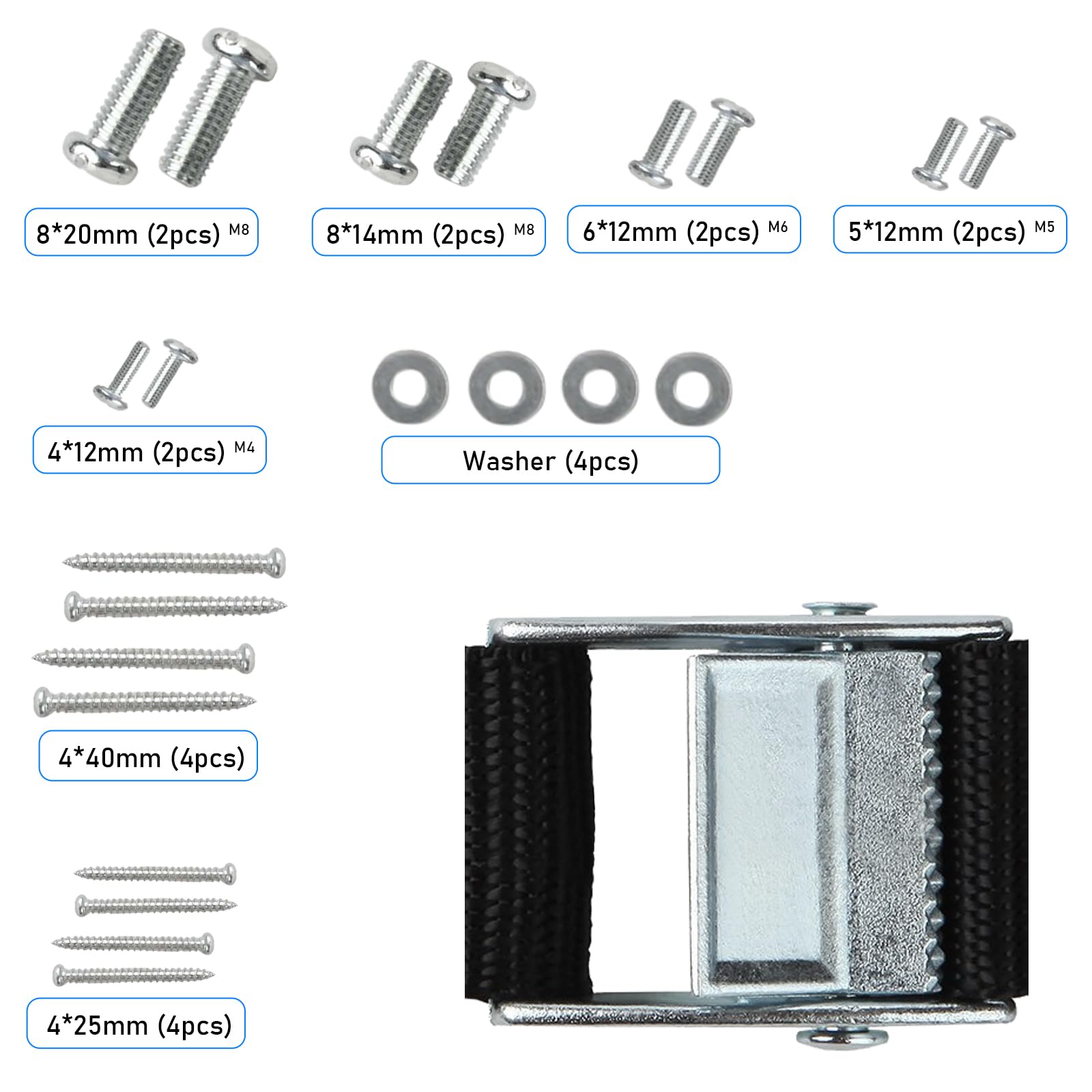 Heavy Duty TV and Furniture Anti-Tip Straps (Pack of 2), All Metal - Image 3