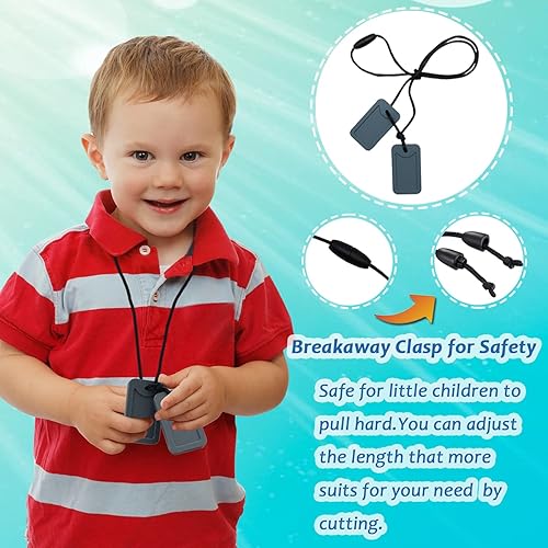 Miniatura 3 de Collar sensorial masticable para niños, ayuda motora oral, collar sensorial para niños y niñas con autismo, TDAH, necesidades de SPD, juguetes