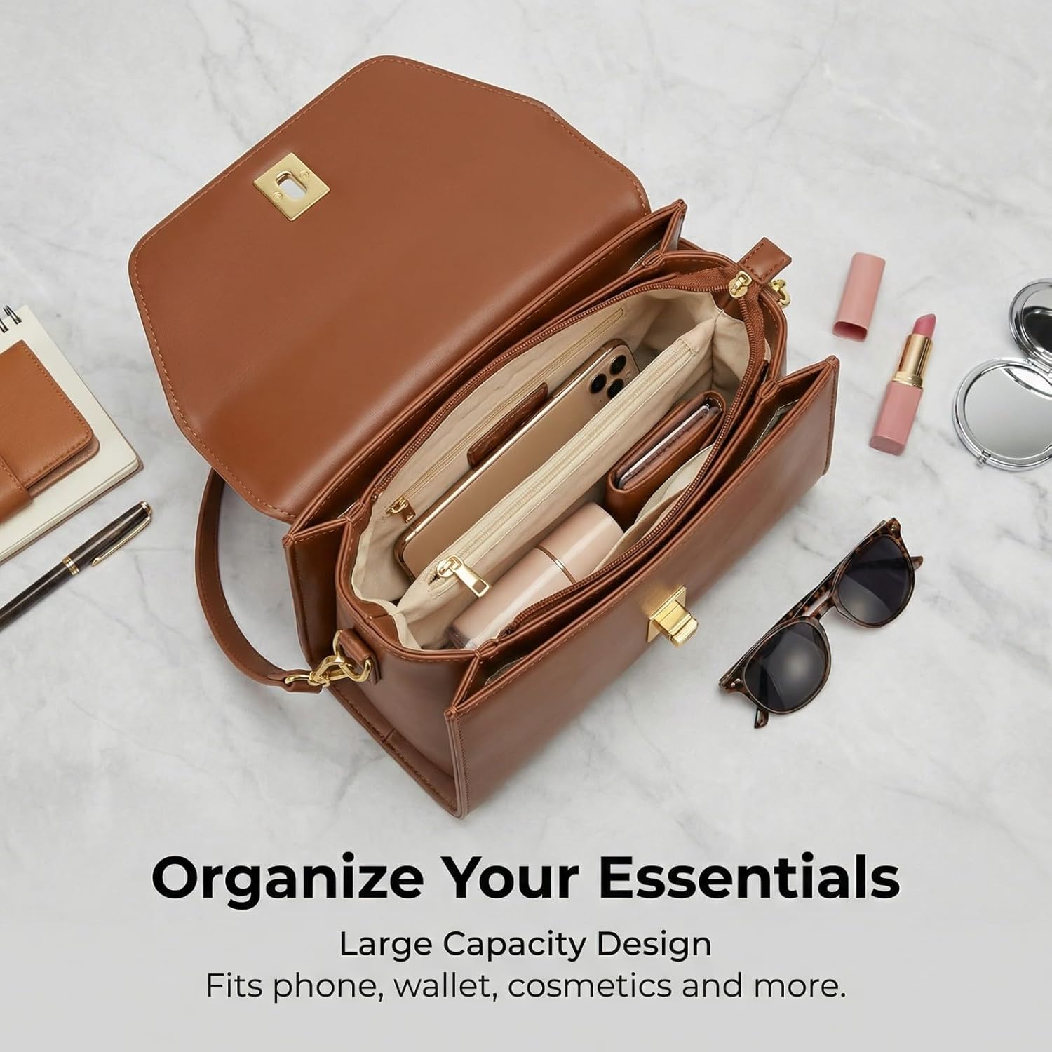 Shoulder Bags Retro Classic Purse Clutch Shoulder Simple HandBag with Zipper Closure Crossbody for Women - Image 6