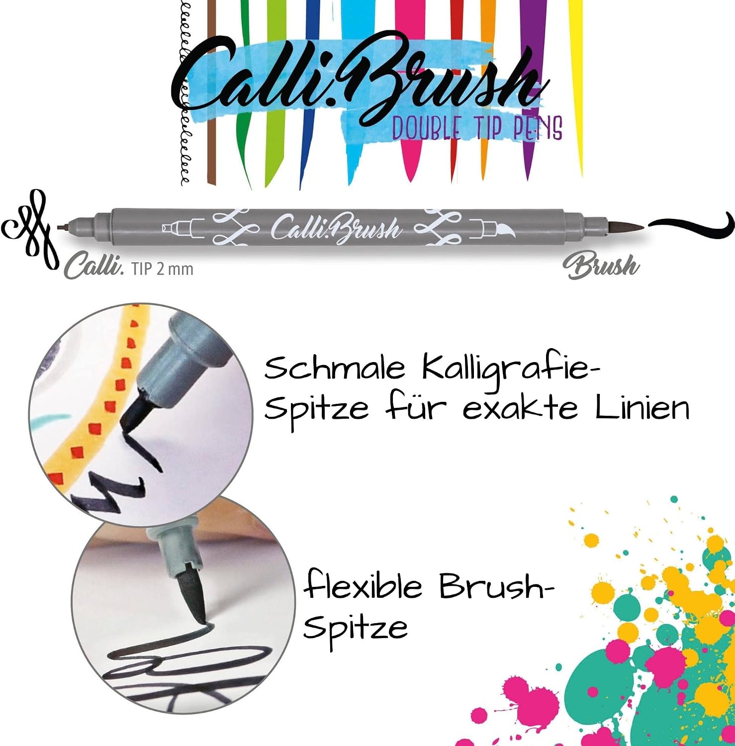Online, 11 Colours,19045 Calli.Brush Pens in Bamboo Case