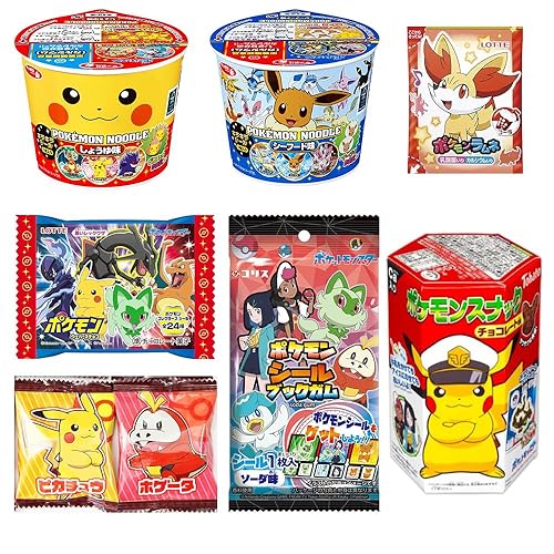 Surtido de Dulces y Snacks Monster of Pokét (dulces, aperitivos, fideos): total 8 (set E) Ninjapo™ Japón
