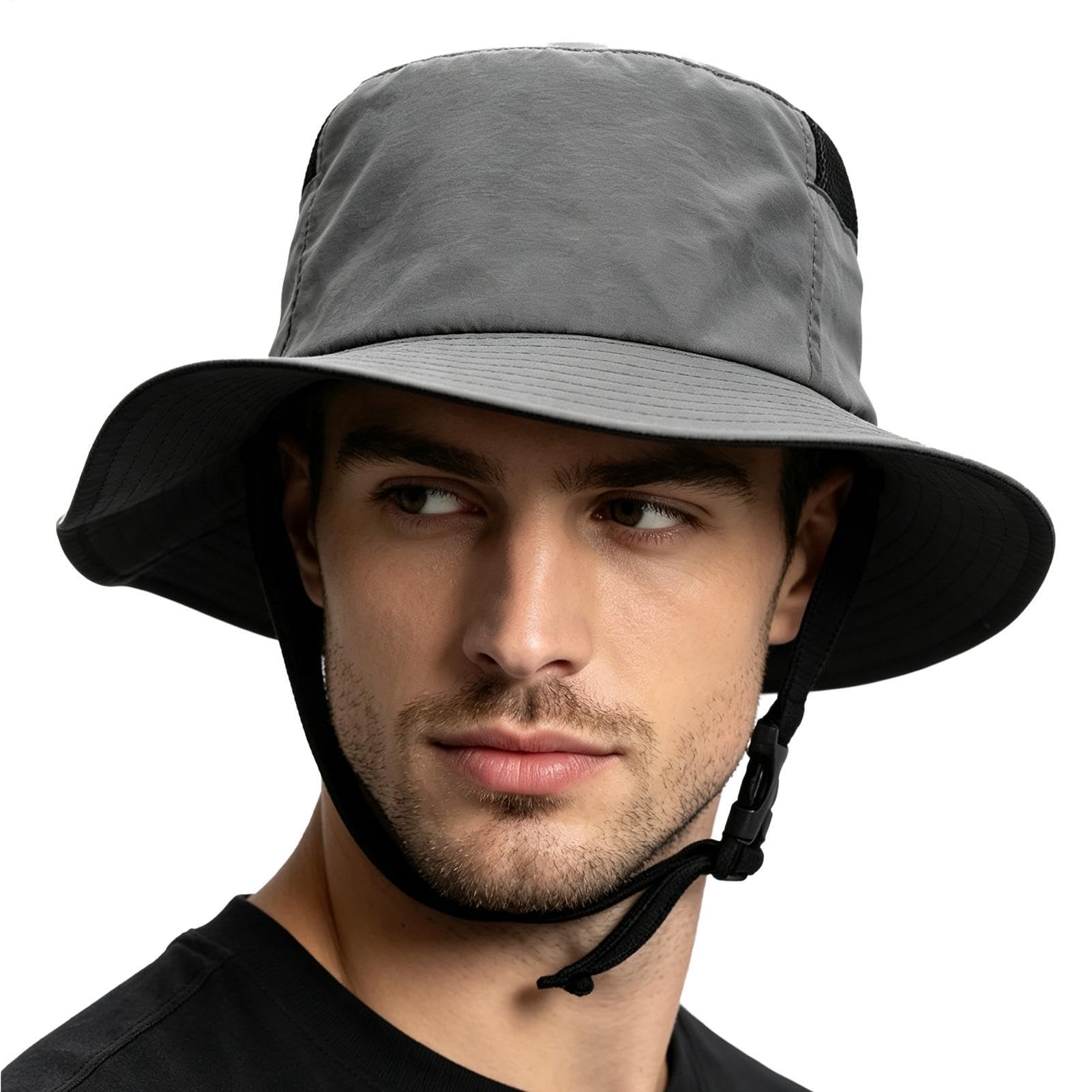 Sombrero cortaviento con estilo casco ajustable y protección solar elegante 8