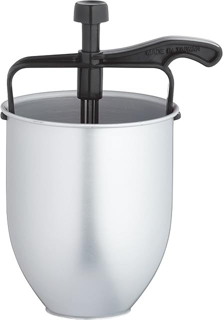 Home Made by KitchenCraft Pancake Dispenser Non Stick, Metal Kitchen Accessory for Doughnuts and Batter, with Recipes in Gift Box, 12.5 x 10 x 17 cm, Silver