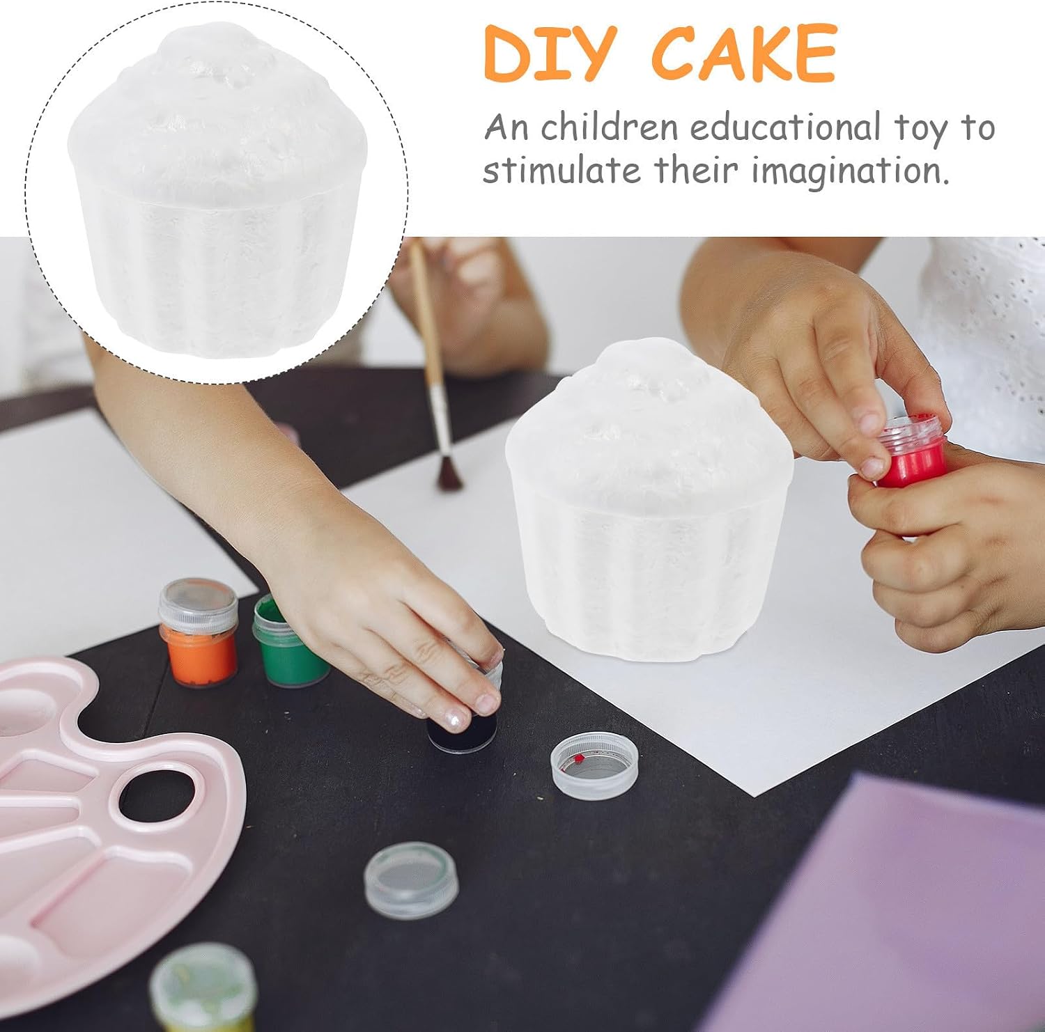 12pcs Foam Cake Model for DIY Craft Practice, White 7.8cm