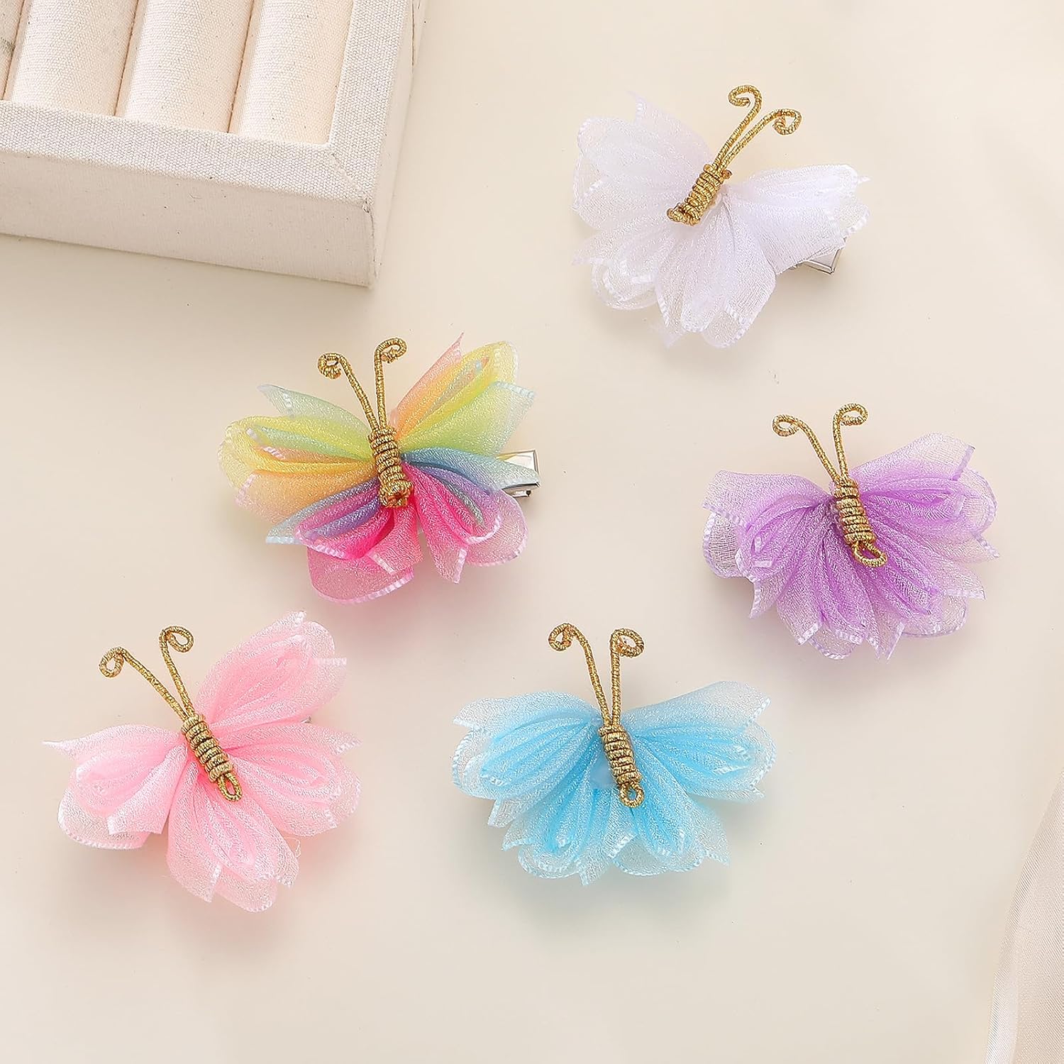 10Pcs Mini Butterfly Hair Bows for Girls Rhinestone Moving Hair Clips | Butterfly Hair Accessories, Wedding Hair Clips, Lightweight and Durable, Non-slip Clip, Sweet Present