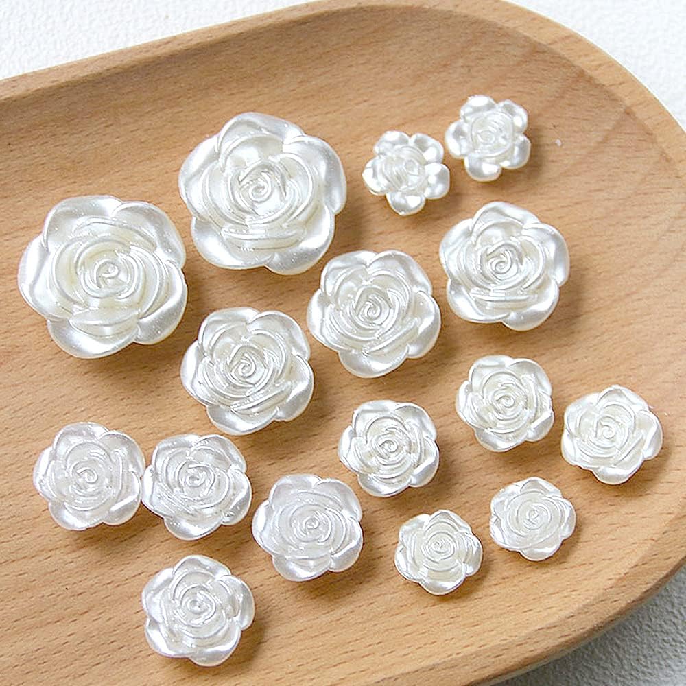 Decorative Resin Rose Sewing Buttons 20 Pcs - 16mm, 21/32"